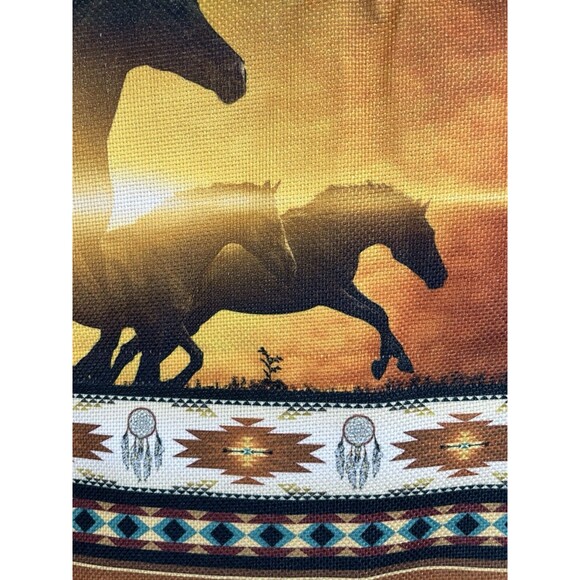 Pair NEW Pillow Covers  Aztec Native Horses Western  17x17 Zip Closure. Colorful - Picture 6 of 8